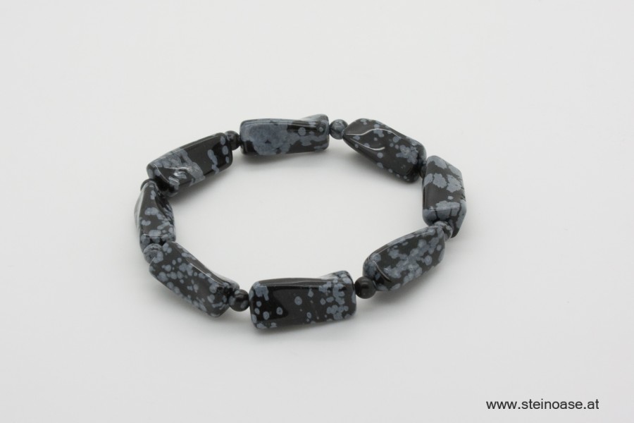 Armband Schneeflocken-Obsidian 'Swing'